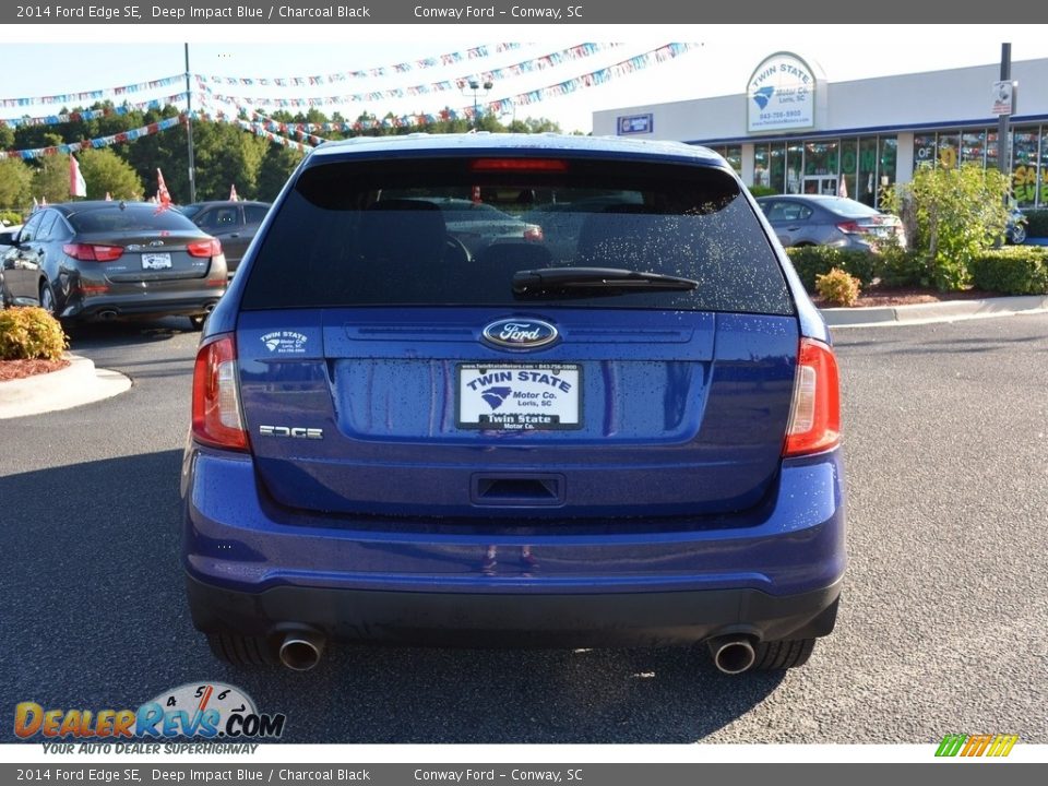 2014 Ford Edge SE Deep Impact Blue / Charcoal Black Photo #4