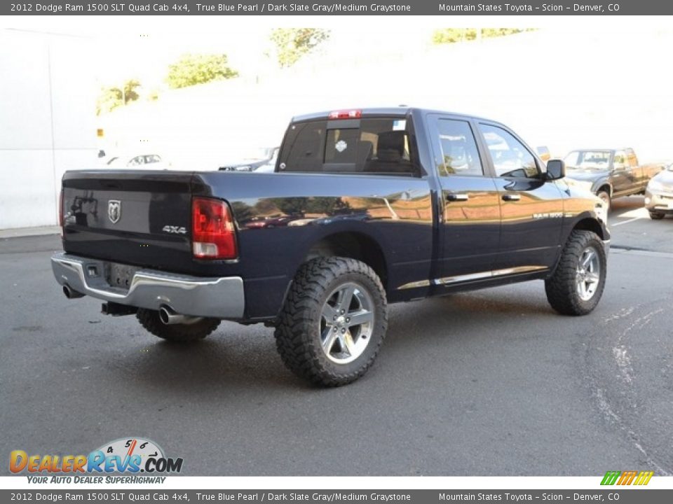 2012 Dodge Ram 1500 SLT Quad Cab 4x4 True Blue Pearl / Dark Slate Gray/Medium Graystone Photo #2