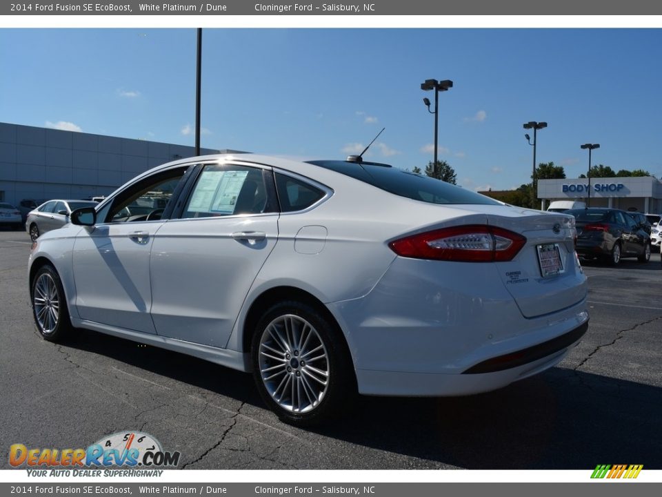 2014 Ford Fusion SE EcoBoost White Platinum / Dune Photo #5