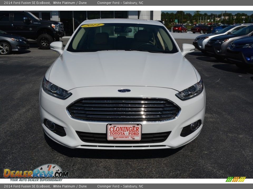 2014 Ford Fusion SE EcoBoost White Platinum / Dune Photo #27