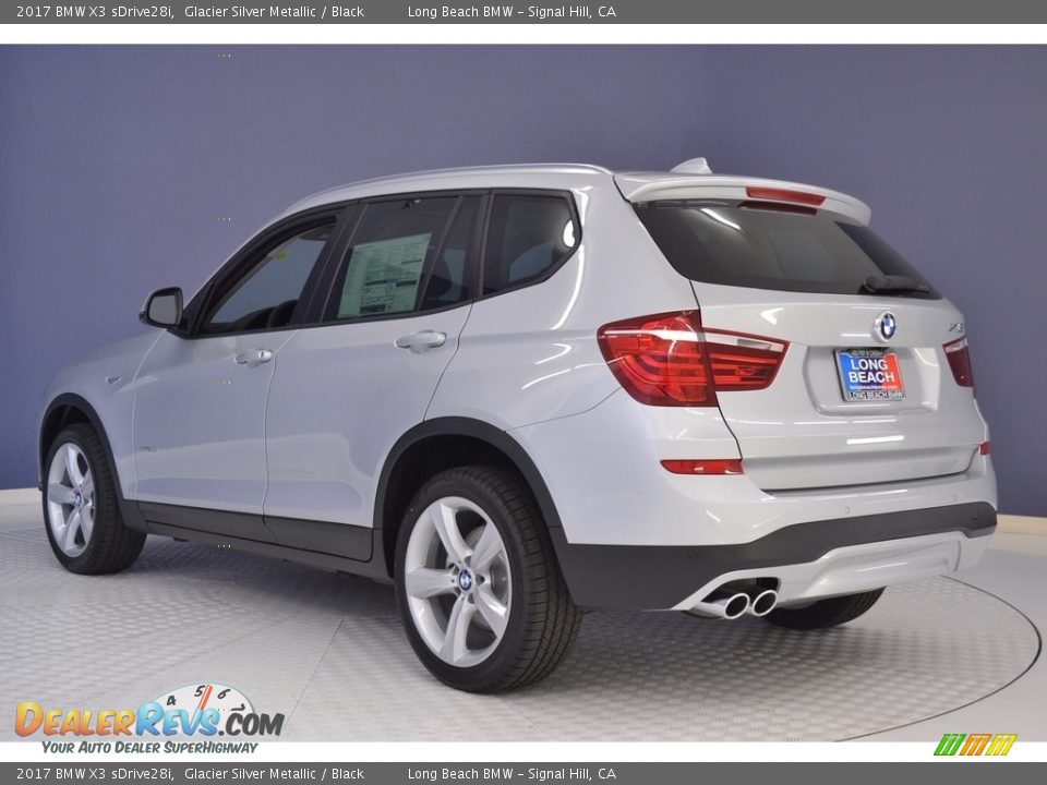 2017 BMW X3 sDrive28i Glacier Silver Metallic / Black Photo #4
