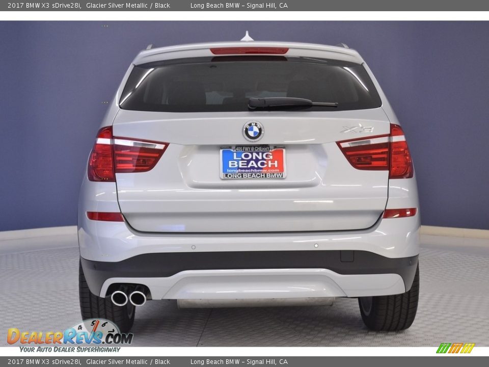 2017 BMW X3 sDrive28i Glacier Silver Metallic / Black Photo #5