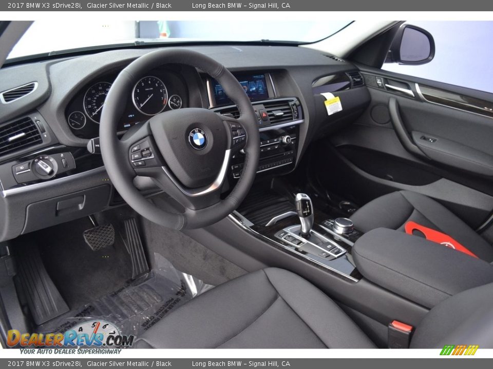 2017 BMW X3 sDrive28i Glacier Silver Metallic / Black Photo #7