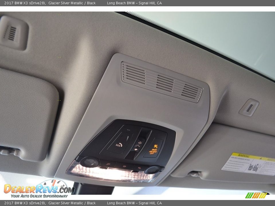 2017 BMW X3 sDrive28i Glacier Silver Metallic / Black Photo #14