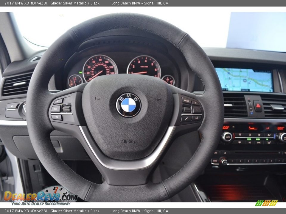 2017 BMW X3 sDrive28i Glacier Silver Metallic / Black Photo #15