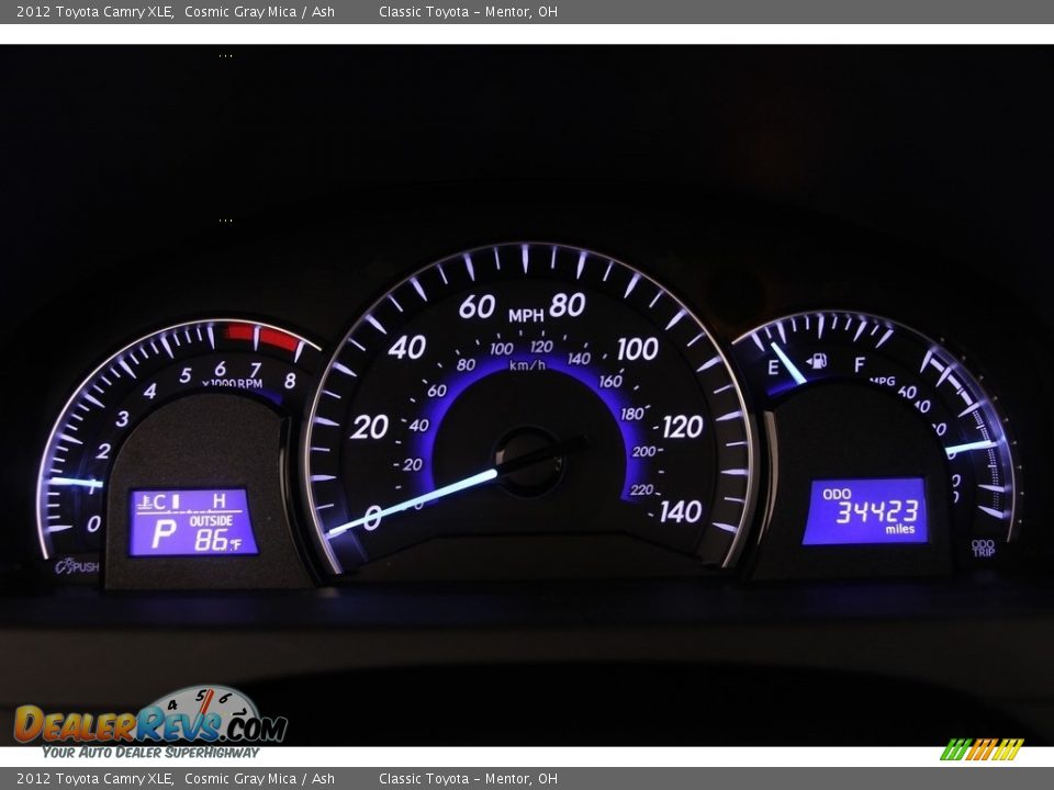 2012 Toyota Camry XLE Cosmic Gray Mica / Ash Photo #8