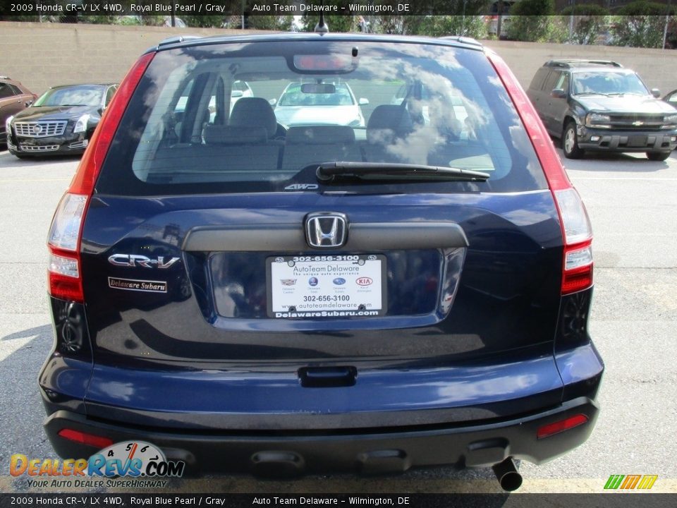 2009 Honda CR-V LX 4WD Royal Blue Pearl / Gray Photo #5