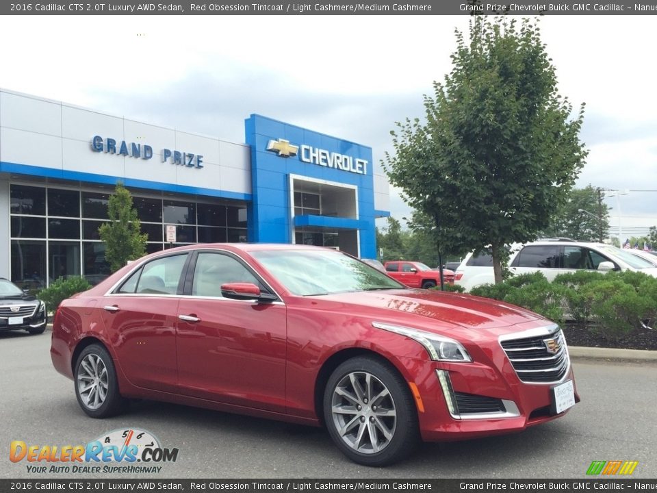 2016 Cadillac CTS 2.0T Luxury AWD Sedan Red Obsession Tintcoat / Light Cashmere/Medium Cashmere Photo #3