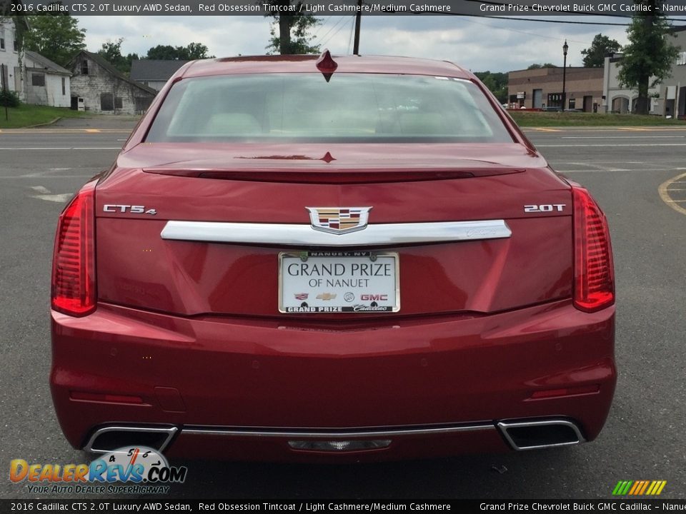 2016 Cadillac CTS 2.0T Luxury AWD Sedan Red Obsession Tintcoat / Light Cashmere/Medium Cashmere Photo #5
