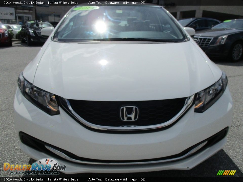 2014 Honda Civic LX Sedan Taffeta White / Beige Photo #10
