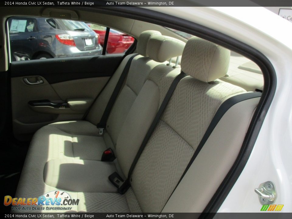 2014 Honda Civic LX Sedan Taffeta White / Beige Photo #27