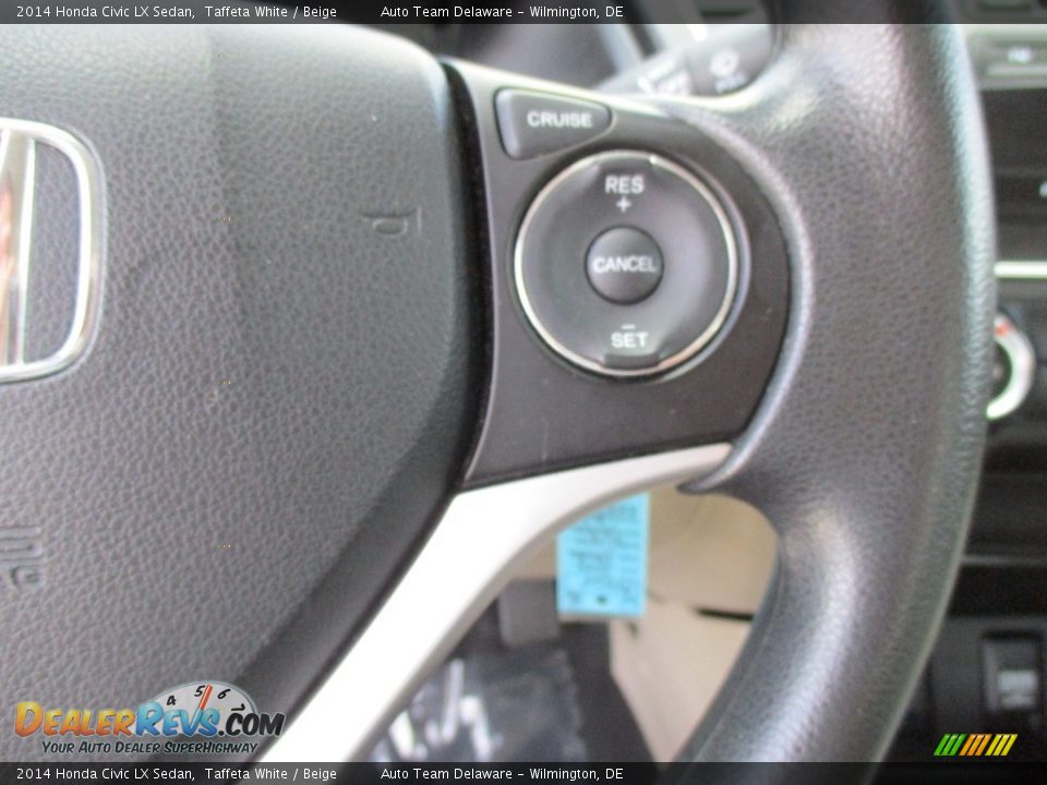 2014 Honda Civic LX Sedan Taffeta White / Beige Photo #33