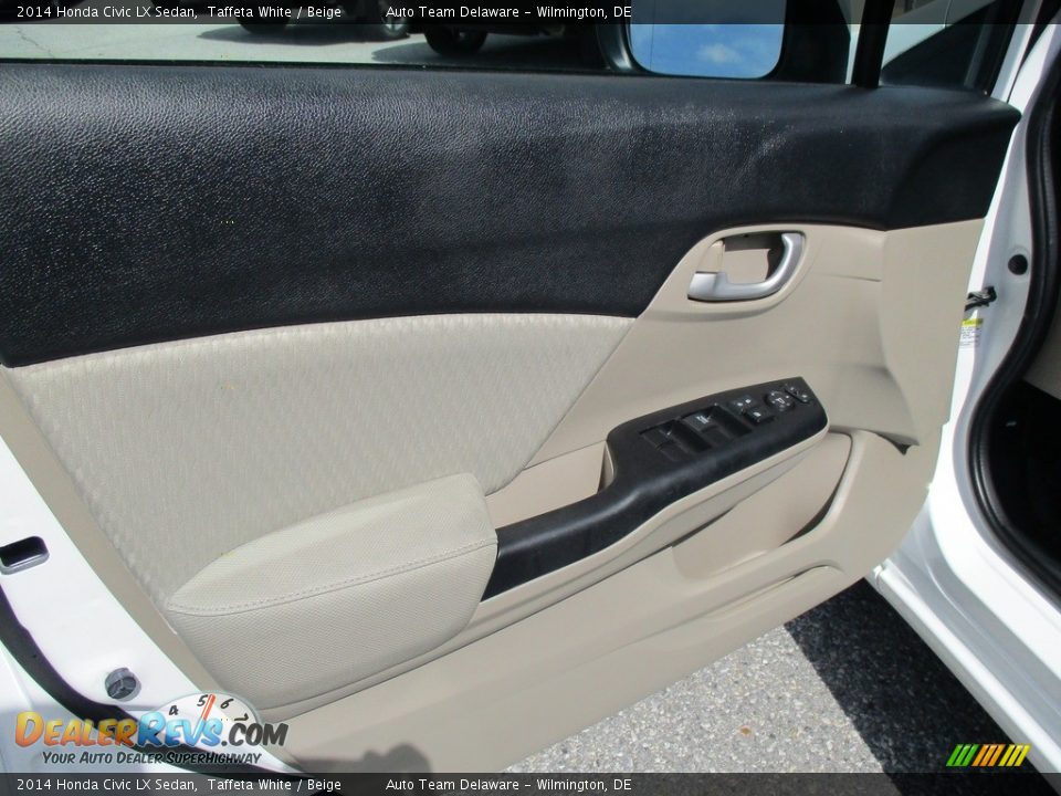 2014 Honda Civic LX Sedan Taffeta White / Beige Photo #36