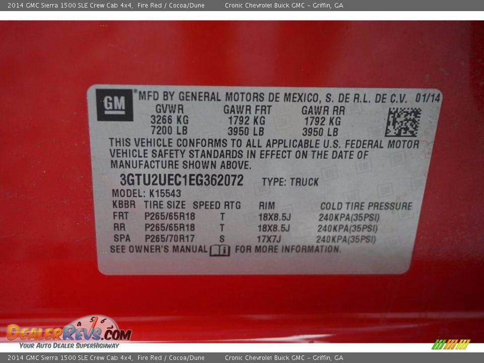 2014 GMC Sierra 1500 SLE Crew Cab 4x4 Fire Red / Cocoa/Dune Photo #22