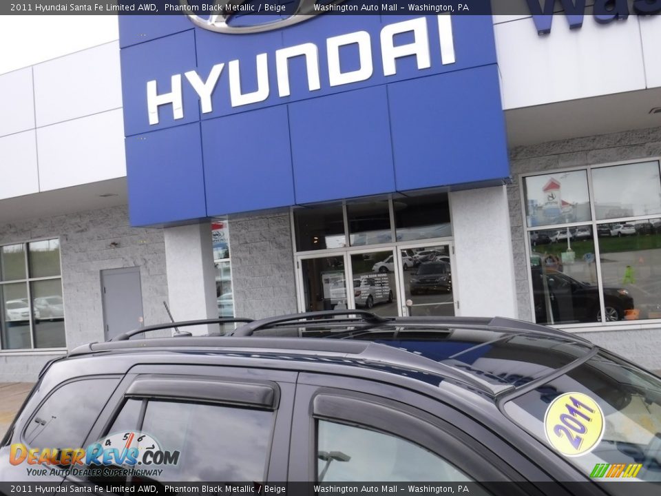 2011 Hyundai Santa Fe Limited AWD Phantom Black Metallic / Beige Photo #4