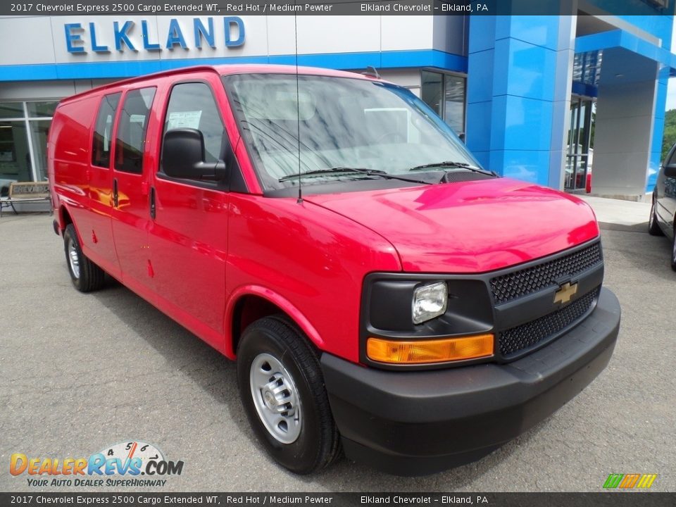 2017 Chevrolet Express 2500 Cargo Extended WT Red Hot / Medium Pewter Photo #1