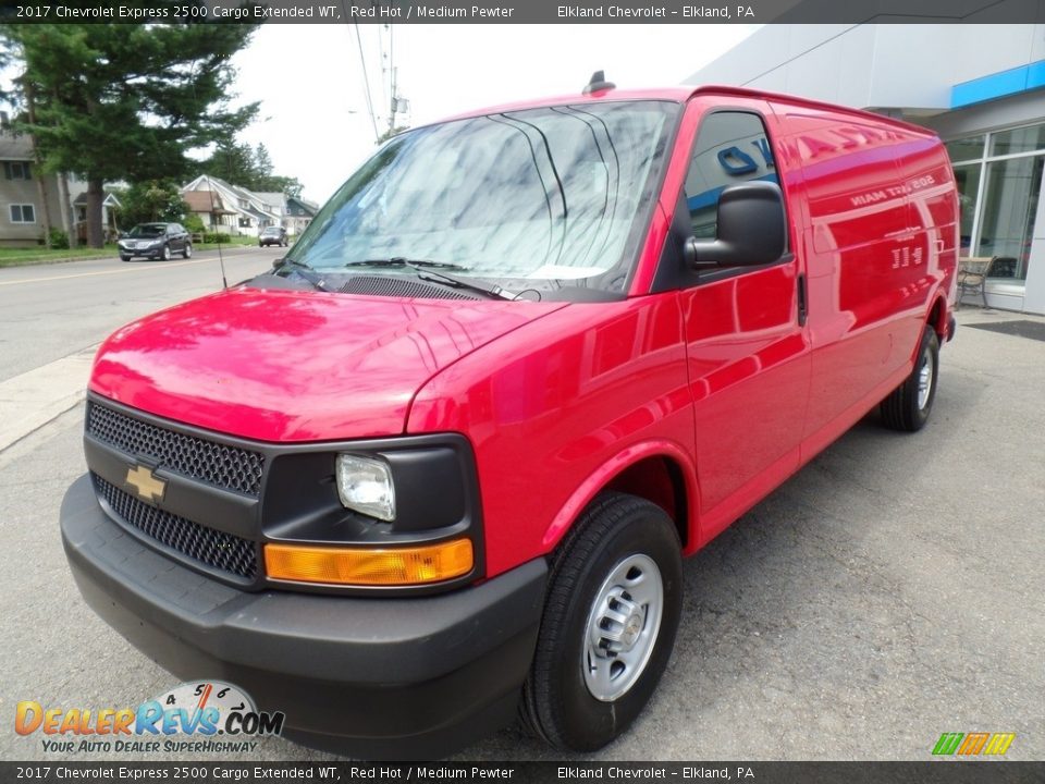 2017 Chevrolet Express 2500 Cargo Extended WT Red Hot / Medium Pewter Photo #3