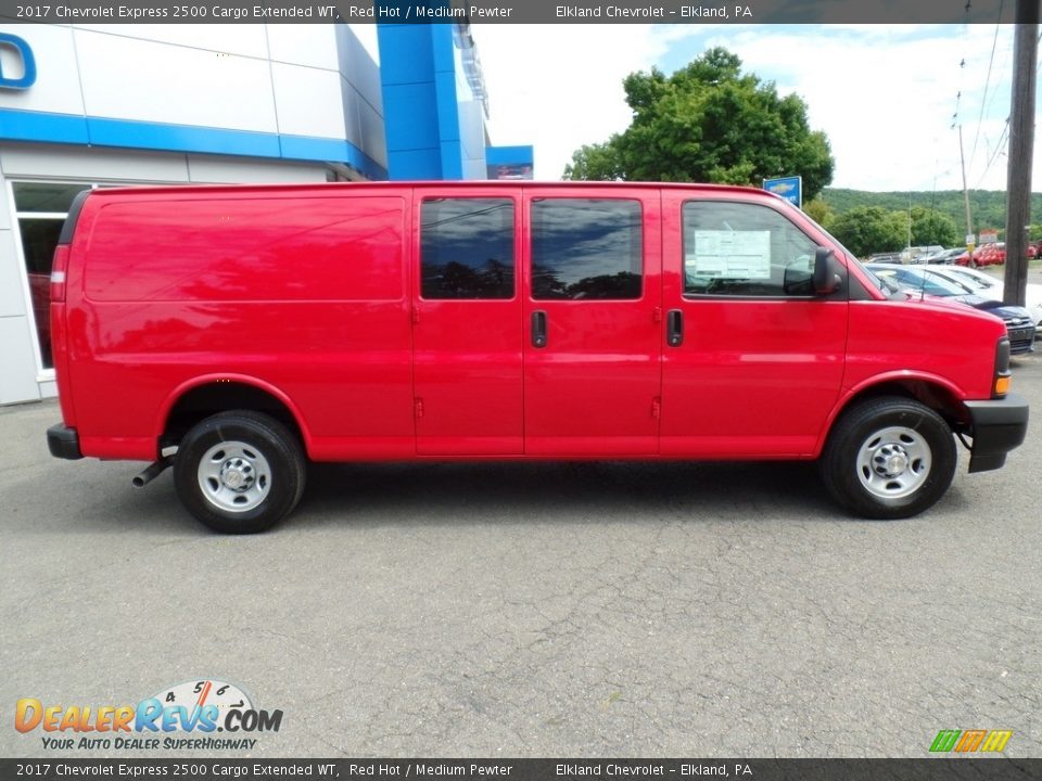 2017 Chevrolet Express 2500 Cargo Extended WT Red Hot / Medium Pewter Photo #8