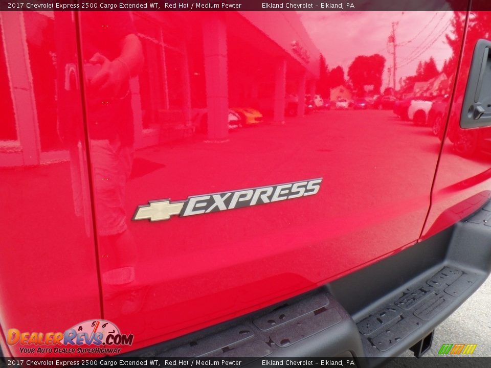 2017 Chevrolet Express 2500 Cargo Extended WT Red Hot / Medium Pewter Photo #11