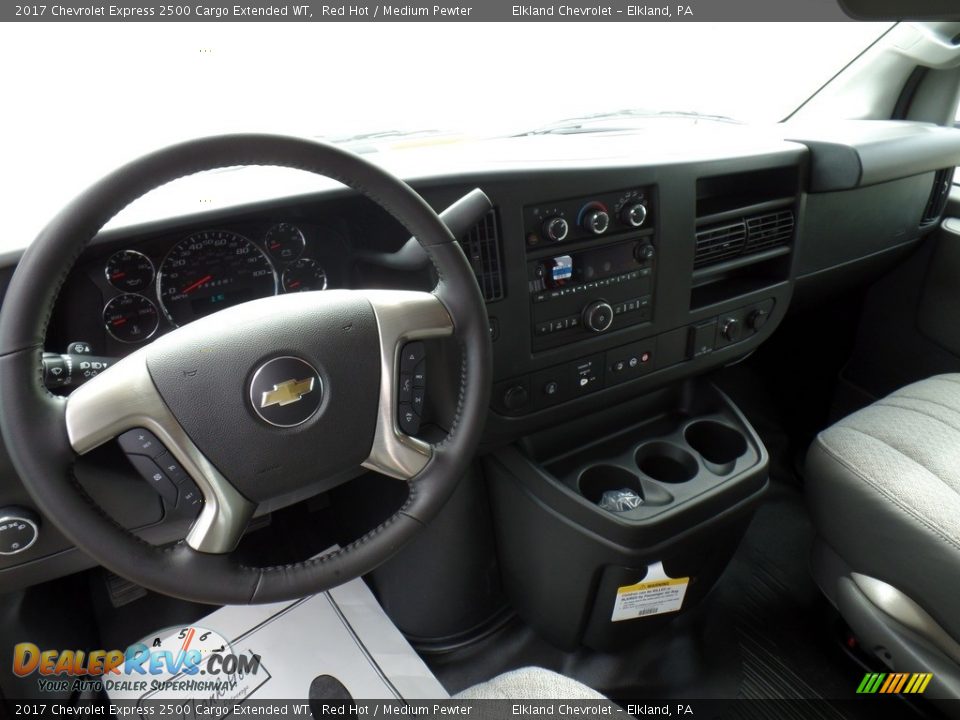 2017 Chevrolet Express 2500 Cargo Extended WT Red Hot / Medium Pewter Photo #17