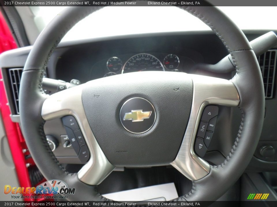 2017 Chevrolet Express 2500 Cargo Extended WT Red Hot / Medium Pewter Photo #19
