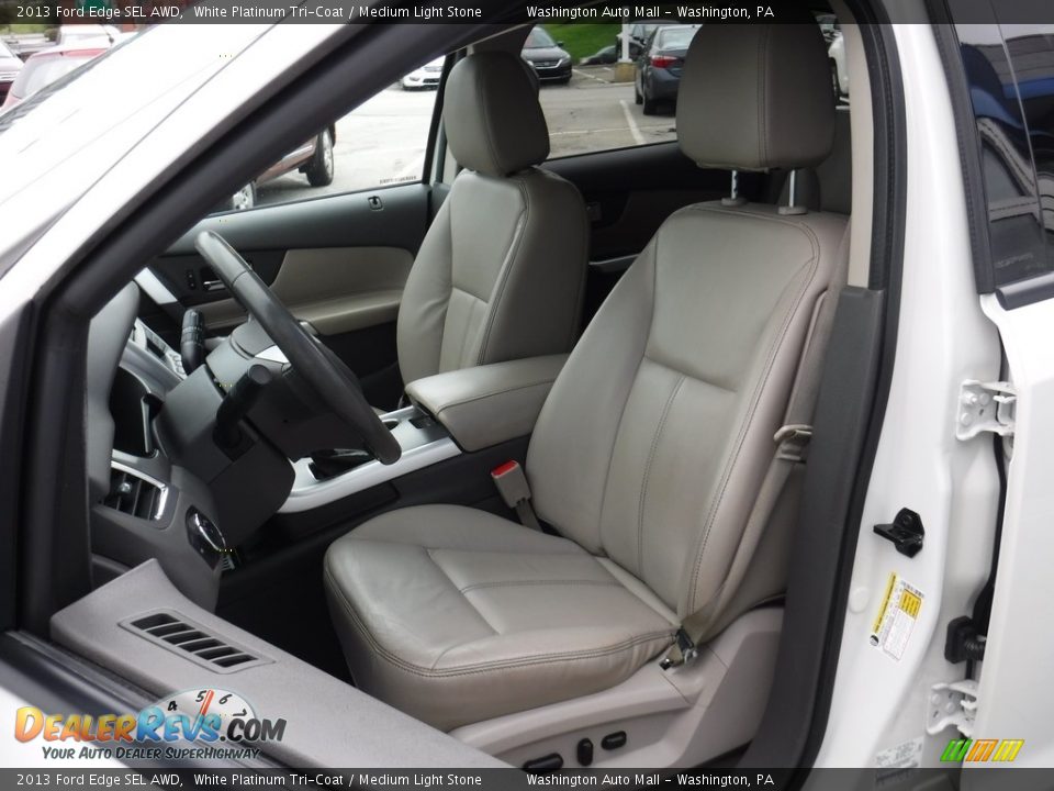 2013 Ford Edge SEL AWD White Platinum Tri-Coat / Medium Light Stone Photo #11