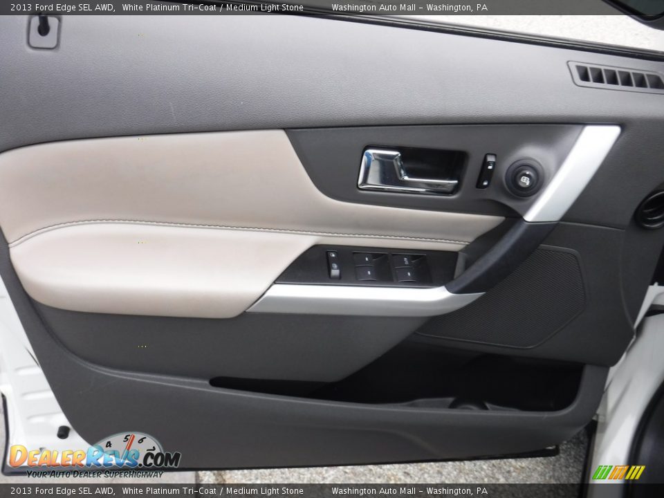 2013 Ford Edge SEL AWD White Platinum Tri-Coat / Medium Light Stone Photo #13