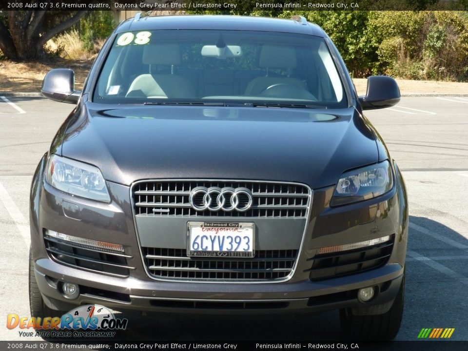 2008 Audi Q7 3.6 Premium quattro Daytona Grey Pearl Effect / Limestone Grey Photo #2