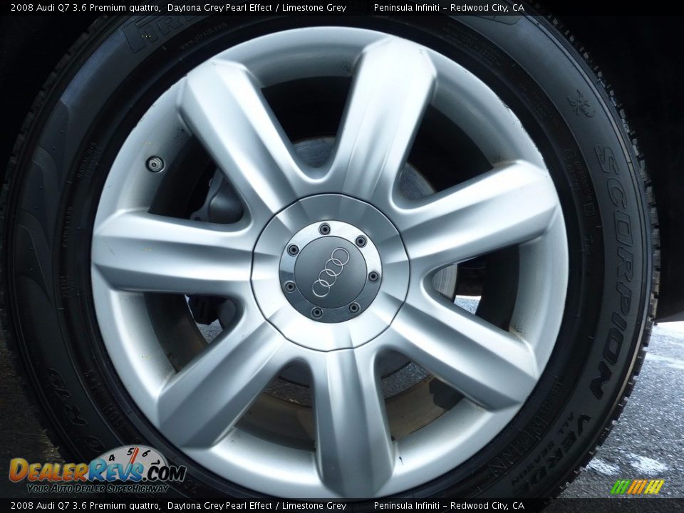 2008 Audi Q7 3.6 Premium quattro Daytona Grey Pearl Effect / Limestone Grey Photo #10