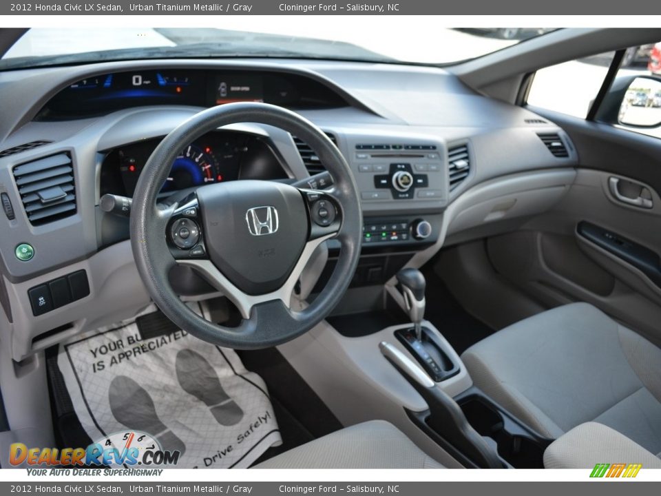 2012 Honda Civic LX Sedan Urban Titanium Metallic / Gray Photo #10