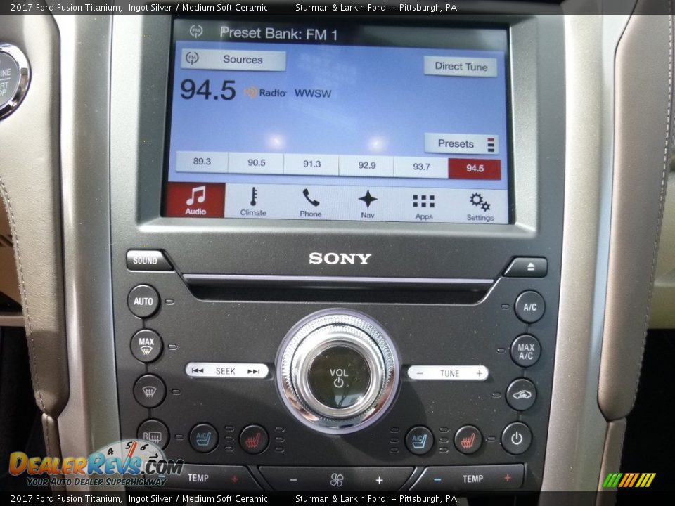 2017 Ford Fusion Titanium Ingot Silver / Medium Soft Ceramic Photo #15