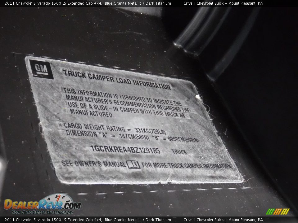 2011 Chevrolet Silverado 1500 LS Extended Cab 4x4 Blue Granite Metallic / Dark Titanium Photo #27
