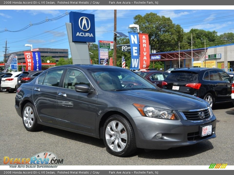 2008 Honda Accord EX-L V6 Sedan Polished Metal Metallic / Gray Photo #1