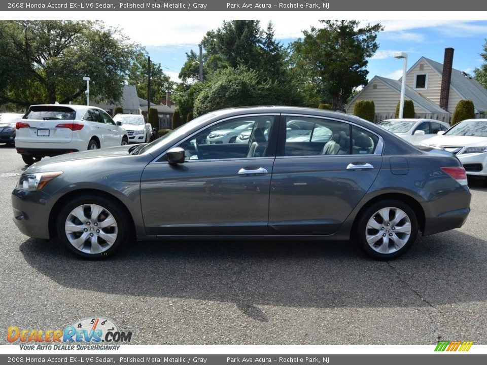 2008 Honda Accord EX-L V6 Sedan Polished Metal Metallic / Gray Photo #6