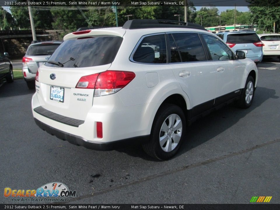 2012 Subaru Outback 2.5i Premium Satin White Pearl / Warm Ivory Photo #6