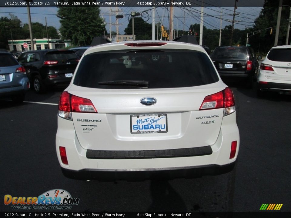 2012 Subaru Outback 2.5i Premium Satin White Pearl / Warm Ivory Photo #7