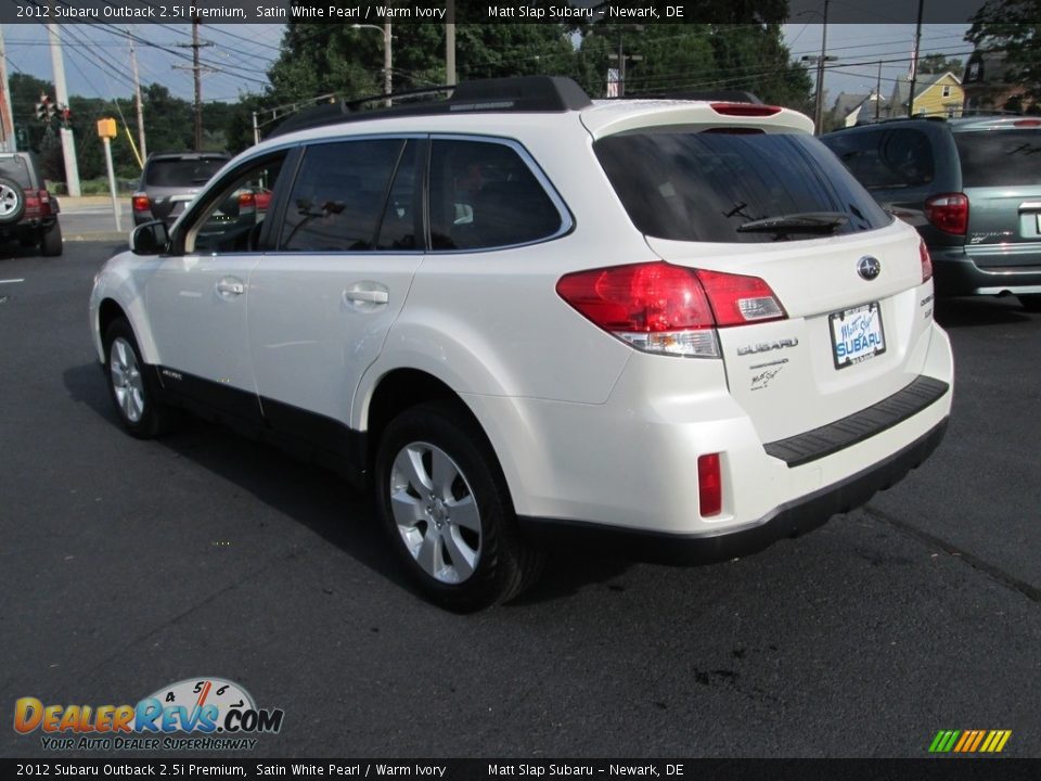 2012 Subaru Outback 2.5i Premium Satin White Pearl / Warm Ivory Photo #8