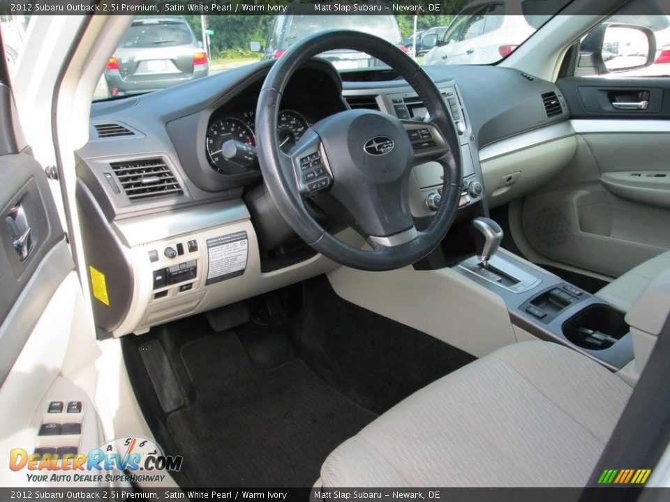 2012 Subaru Outback 2.5i Premium Satin White Pearl / Warm Ivory Photo #11