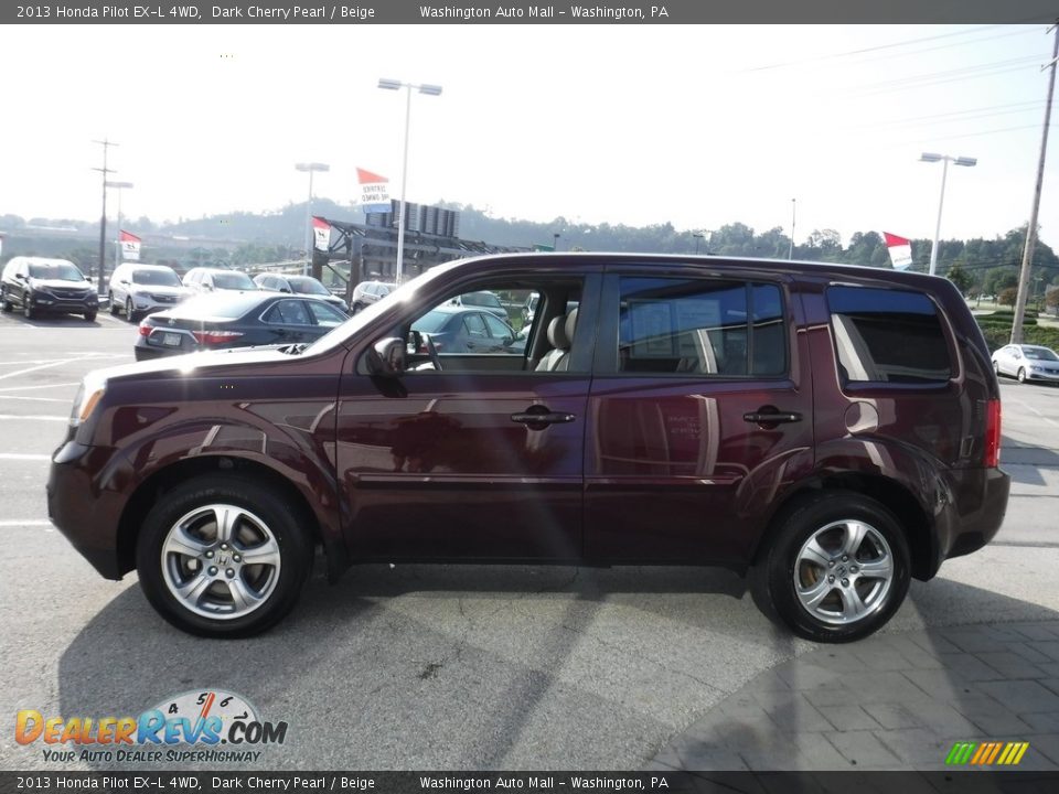 2013 Honda Pilot EX-L 4WD Dark Cherry Pearl / Beige Photo #7
