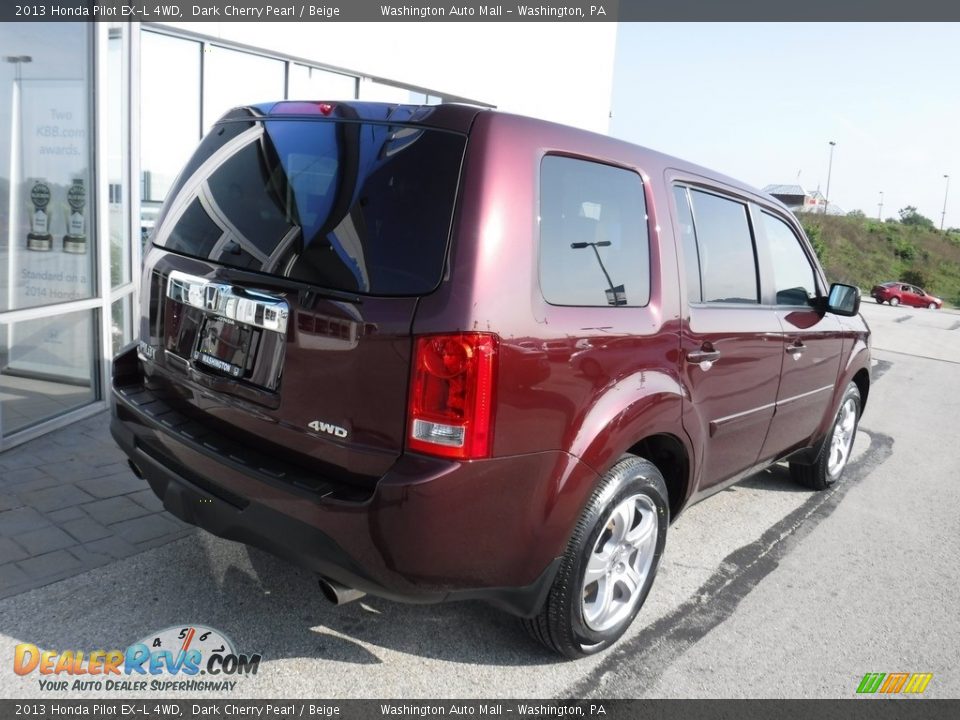 2013 Honda Pilot EX-L 4WD Dark Cherry Pearl / Beige Photo #10