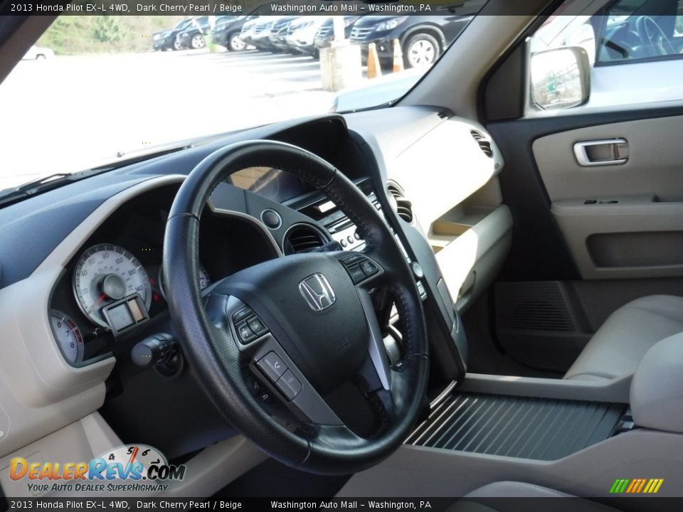 2013 Honda Pilot EX-L 4WD Dark Cherry Pearl / Beige Photo #14