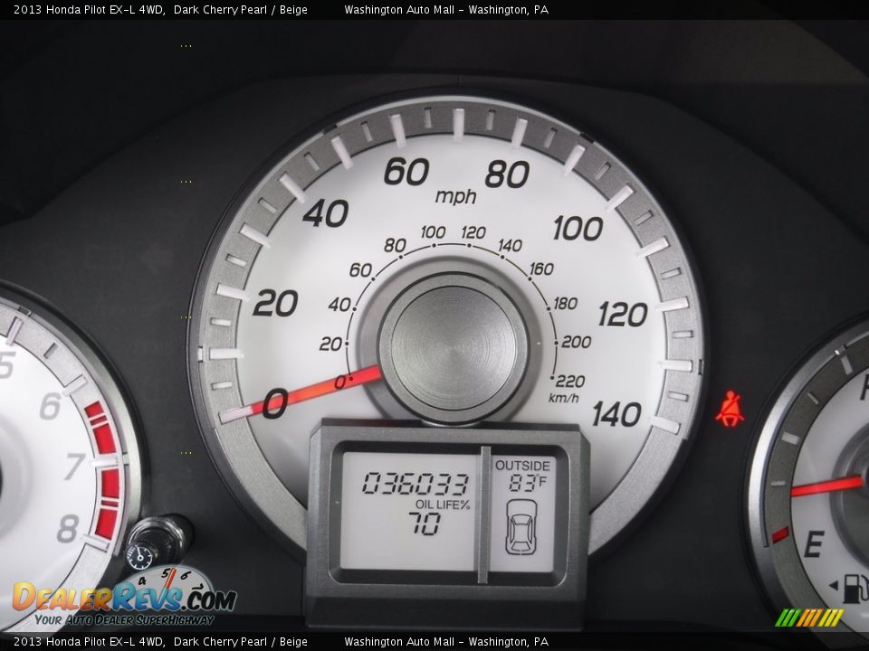2013 Honda Pilot EX-L 4WD Dark Cherry Pearl / Beige Photo #30