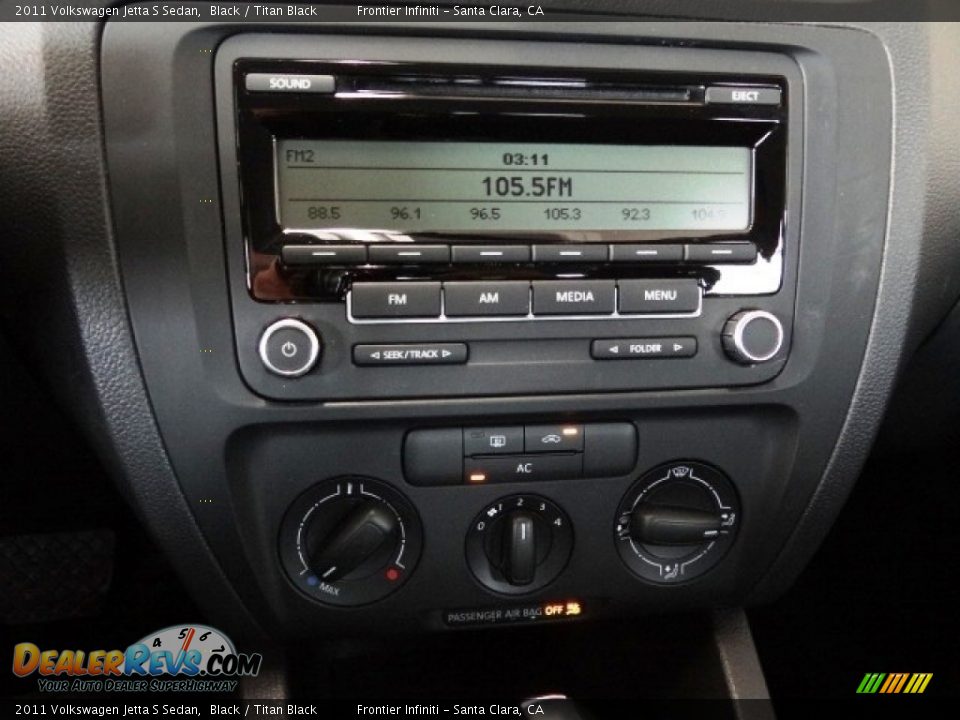 2011 Volkswagen Jetta S Sedan Black / Titan Black Photo #14