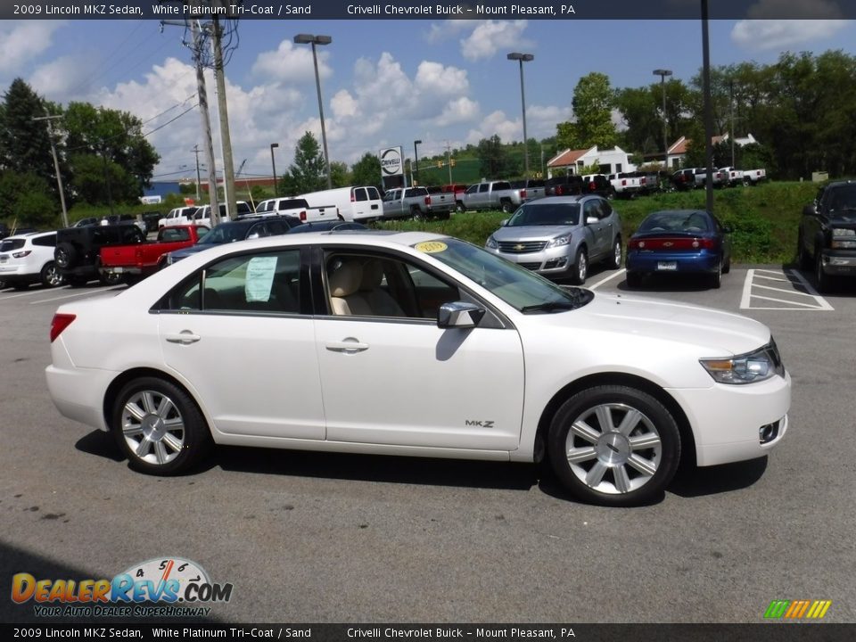 2009 Lincoln MKZ Sedan White Platinum Tri-Coat / Sand Photo #8