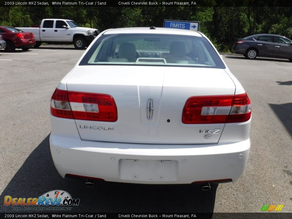 2009 Lincoln MKZ Sedan White Platinum Tri-Coat / Sand Photo #10