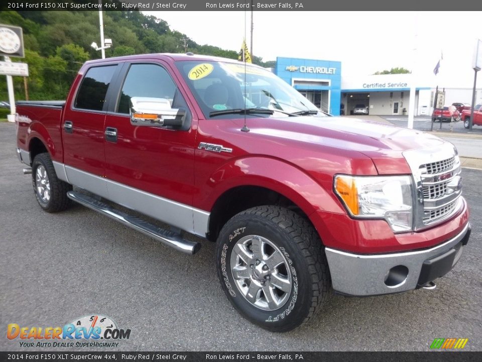2014 Ford F150 XLT SuperCrew 4x4 Ruby Red / Steel Grey Photo #8