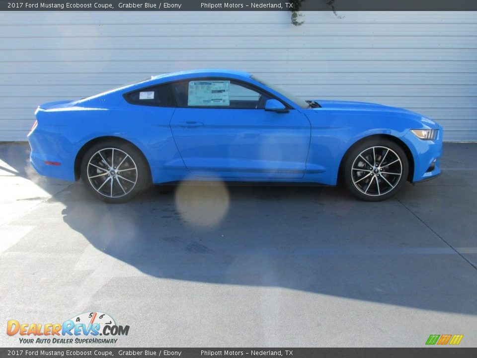 2017 Ford Mustang Ecoboost Coupe Grabber Blue / Ebony Photo #3