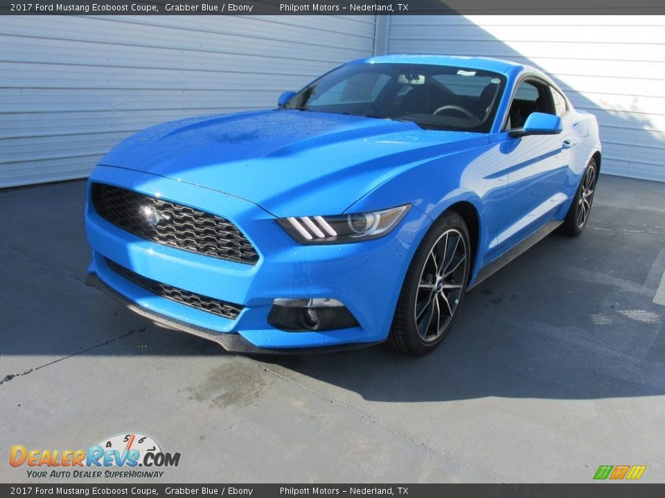 2017 Ford Mustang Ecoboost Coupe Grabber Blue / Ebony Photo #7