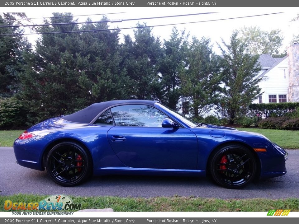 2009 Porsche 911 Carrera S Cabriolet Aqua Blue Metallic / Stone Grey Photo #7