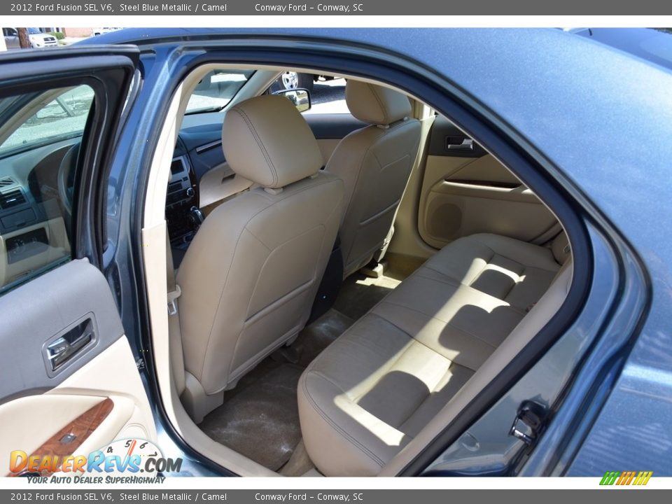 2012 Ford Fusion SEL V6 Steel Blue Metallic / Camel Photo #21